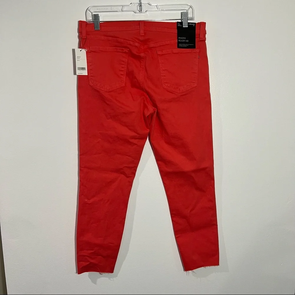 J Brand Mid Rise Crop Skinny Raw Hem Kalani  Size 31 Modern Preppy Clean Girl‎